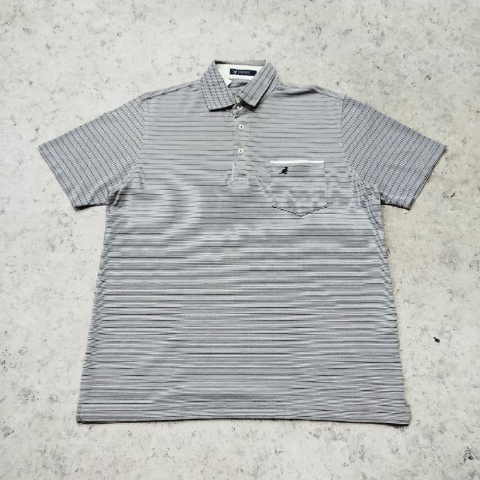 kaos polo pria salur KANGOL kaos pendek pria stripe casual murah bagus