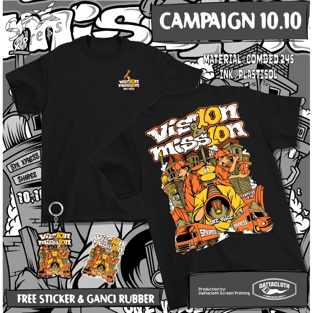 T-Shirt Baju Campaign Spx Express 10-10 Katun Combed 24s