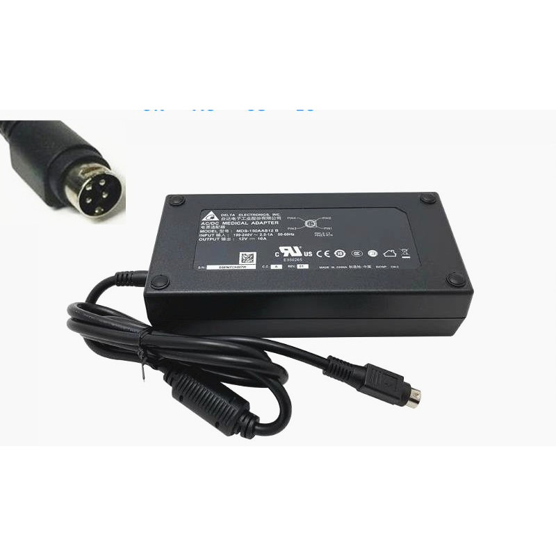 Original AC Adapter Charger For DELTA 12V 10A 120W 4PIN MDS-150AAS12 B MEDICAL Power Supply