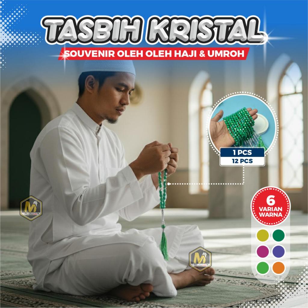 MUMTAZINDO - Tasbih Kristal / Tasbih Kristal Souvenir Oleh-oleh Haji Dan Umroh / Tasbih Kristal 33 B