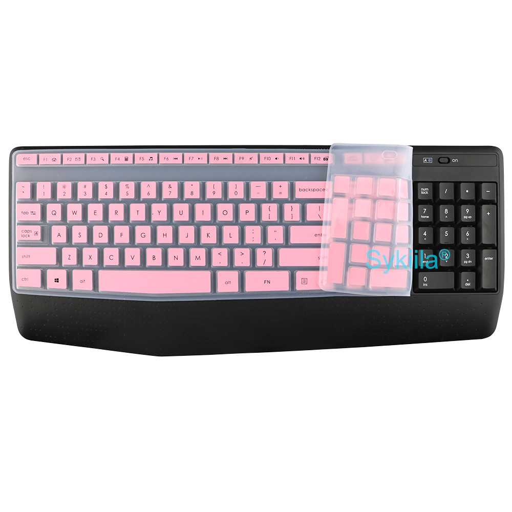 K345 Keyboard Cover for Logitech MK345 K345 Protective Protector Skin Case Black Clear Pink Silicone