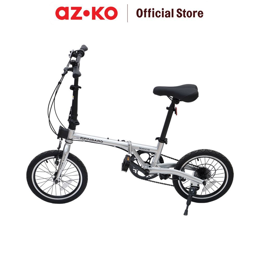 AZKO Fingard 16 inci Navis Sepeda Lipat 7 Speed - Silver Perlengkapan Olahraga Sepeda Compact Foldab