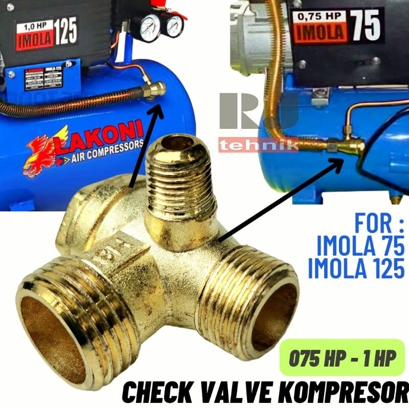 Nepel Check Valve Kompresor Angin Compressor 3/4HP - 1HP Lakoni Imola 75 - 125