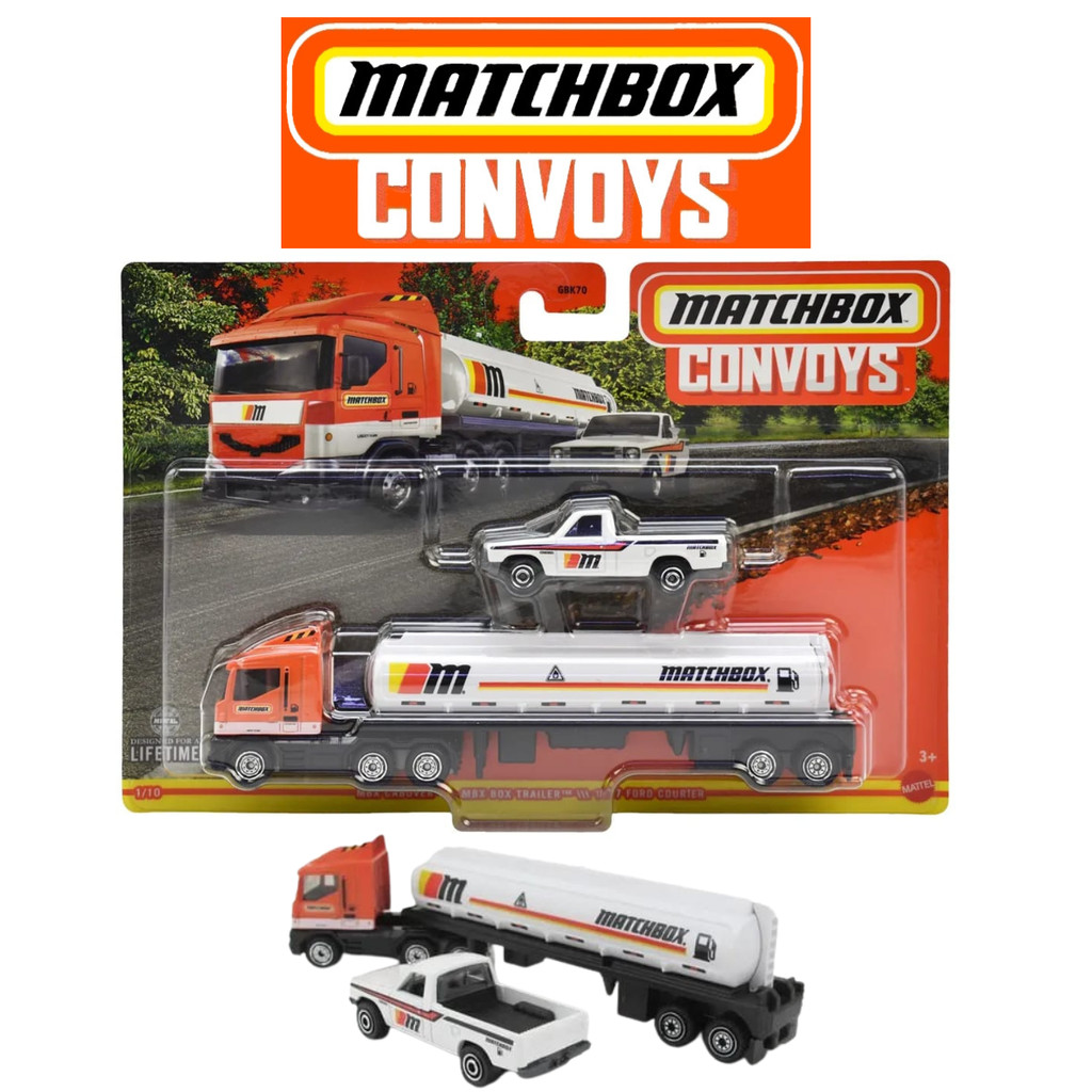 Matchbox Convoys MBX Cabover Box Trailer Truck Vs 1977 Ford Courier Putih