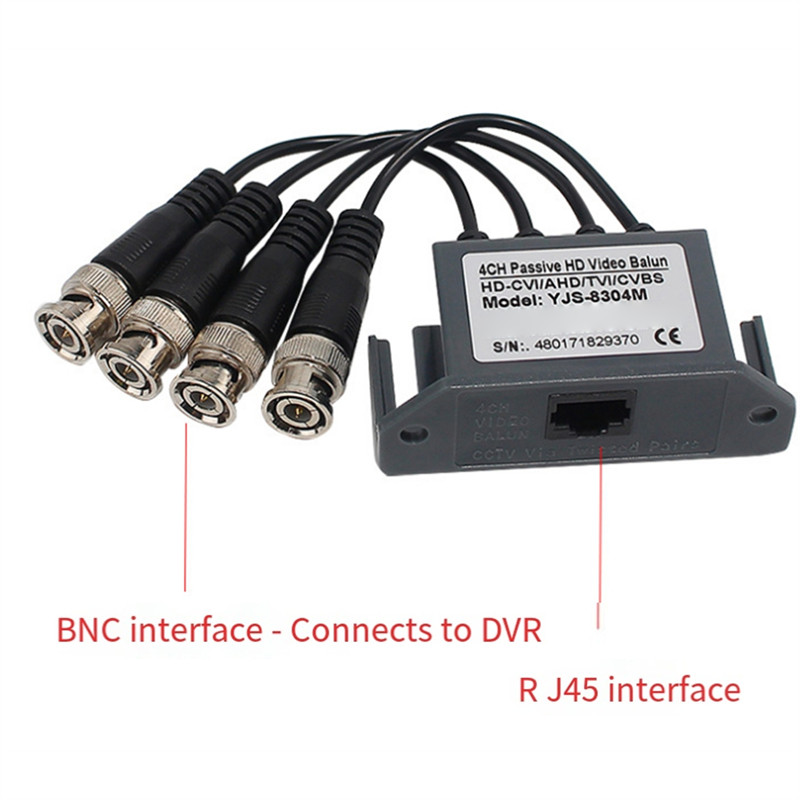 PHILE-For CCTV/Surveillance Camera 4-Channel Video Balun BNC UTP CAT5 Transmitter Trend 4-Way Coaxia