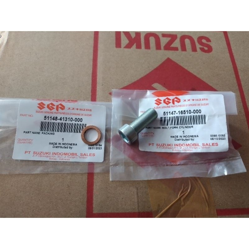 BAUT DAN RING TEMBAGA SULING AS SHOCK DEPAN SUZUKI SATRIA 2TAK ARASHI SPIN SHOGUN 110 SHOGUN FD/FL 1