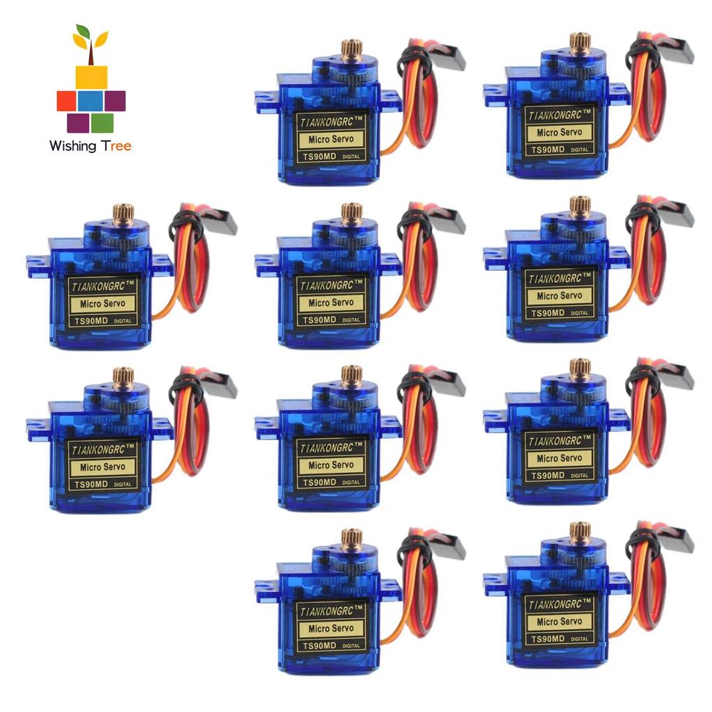 10PCS TS90MD 9g gital Micro Servo Full Metal Gear 90/180/270/360° PWM Control for RC Robot Plane