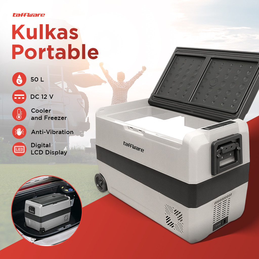 Kulkas Portable 50L Liter Mobil Cooler Fridge Freezer Pendingin Car T50