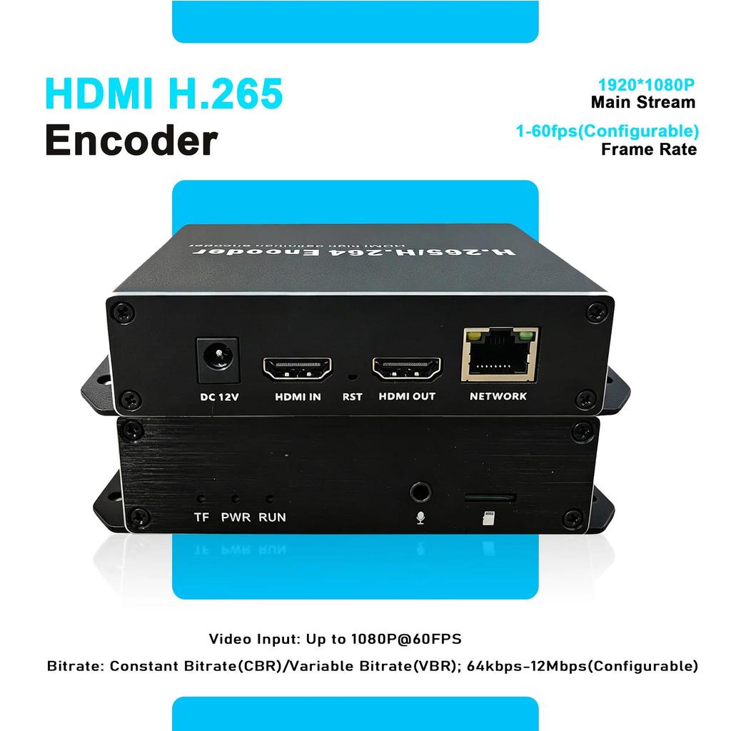 VIDEO AUDIO HD Encoder H.265 H.264 HEVC IPTV HD to IP Encoder NVR Recording Direct Broadcast Platfor