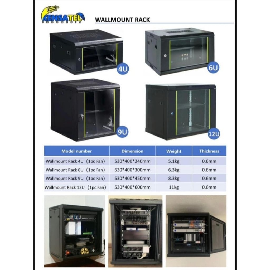 Rak Server Internet llMount 4U 6U 9U 12U Kensatel /Mini RAK SERVER     Berkualitas