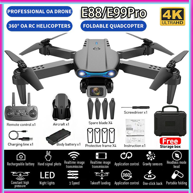 E88 Pro Drone/E99 Pro Drone Anti Tabrak Drone Mini Dengan Kamera HD Drone Smart Drone E88 Pro 4K/E99