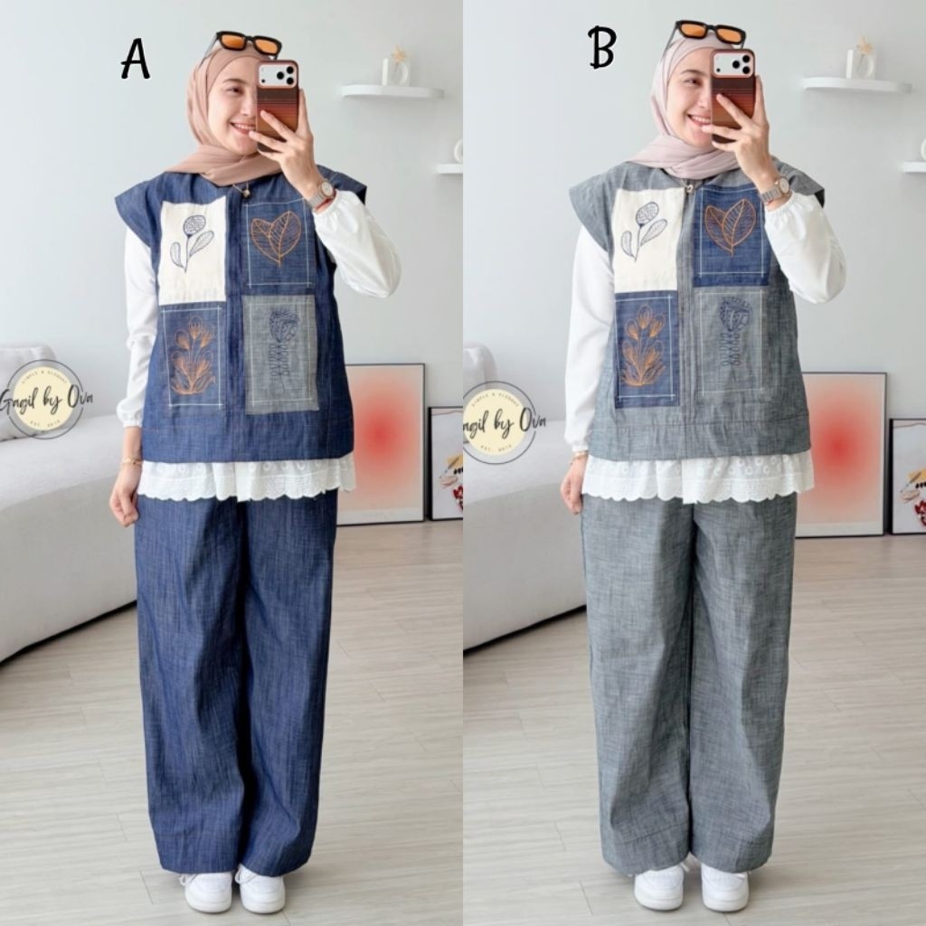 JEZLYN 2 IN SET CEL PREMIUM BY GAGIL Set Sel Remaja DRESS LEBARAN