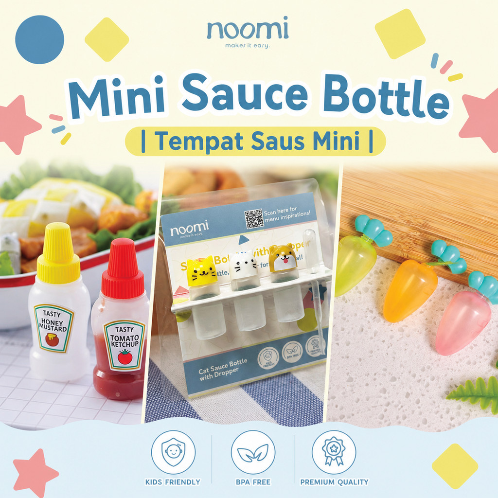 Noomi - Mini Sauce Bottle | Tempat Saus Mini | Botol Saus Bento