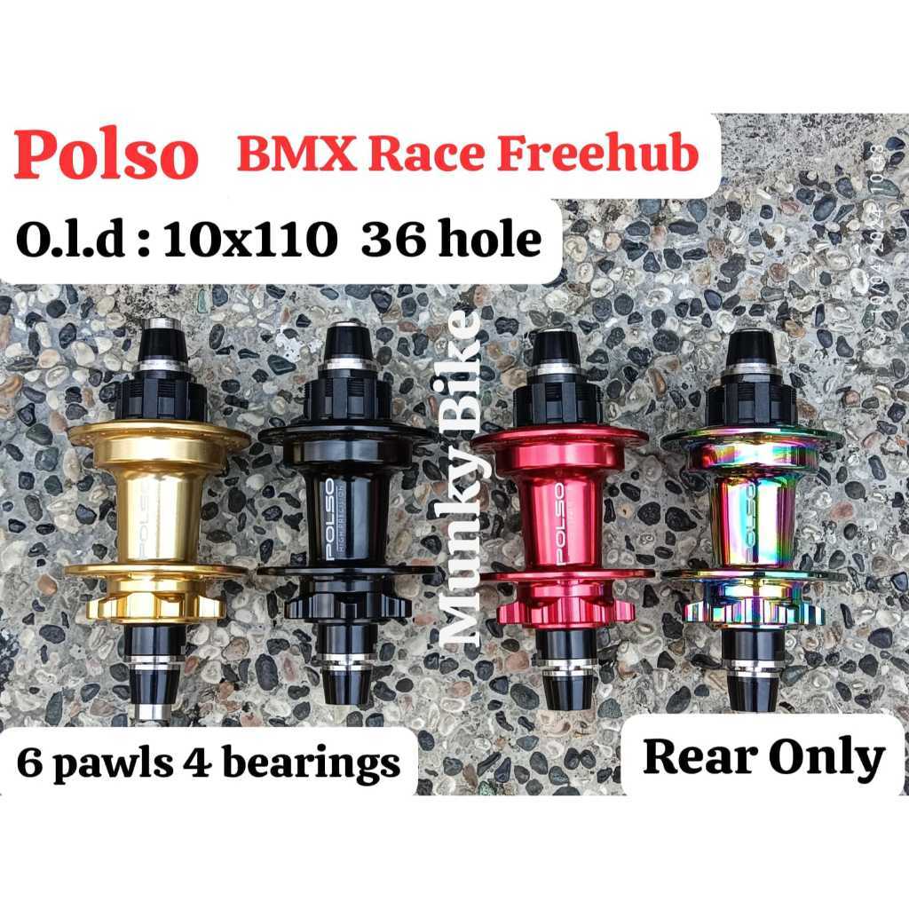 Foto Polso Freehub BMX Race Female Axle 10 x 110 36 Hole 6 Pawls Baut Bolt Tawon Rear Only Hub 36H 10x110 Bearing