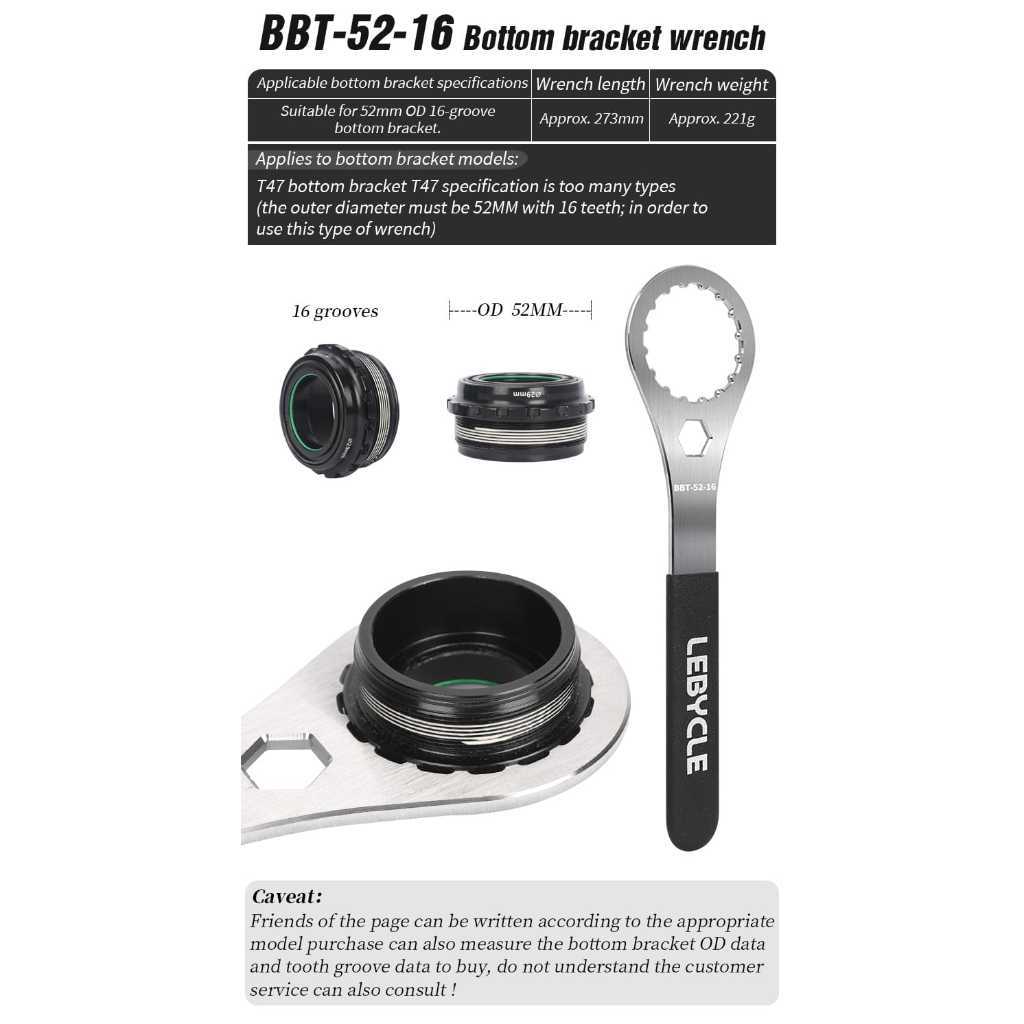 Foto Lebycle Tool Alat Kunci BB T47 Bottom Bracket BBT 47 BB52 52mm 16T Alat Pasang BB HT2 Sepeda