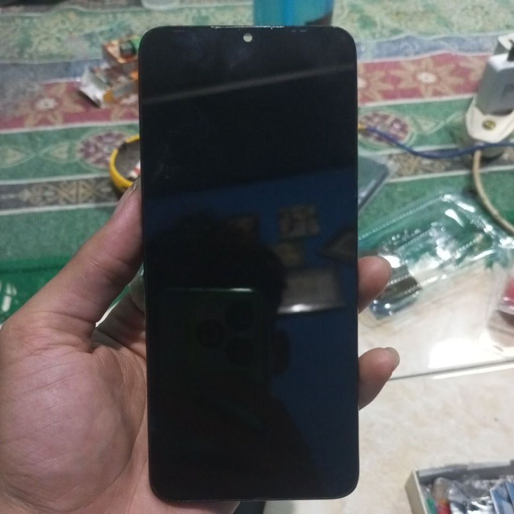 LCD TOUCHSCREEN FRAME INFINIX SMART 6 HD MULUS SENTUHAN NORMAL TESTED MINUS LAMPU LCD REDUP/KONTRAS 