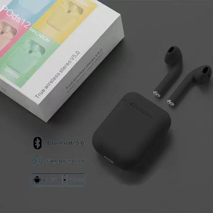 KLT Headset Bluetooth 5.0 inpods 12 Headphone Macron TWS Earphone True Wireless stereo HiFi Sentuh E