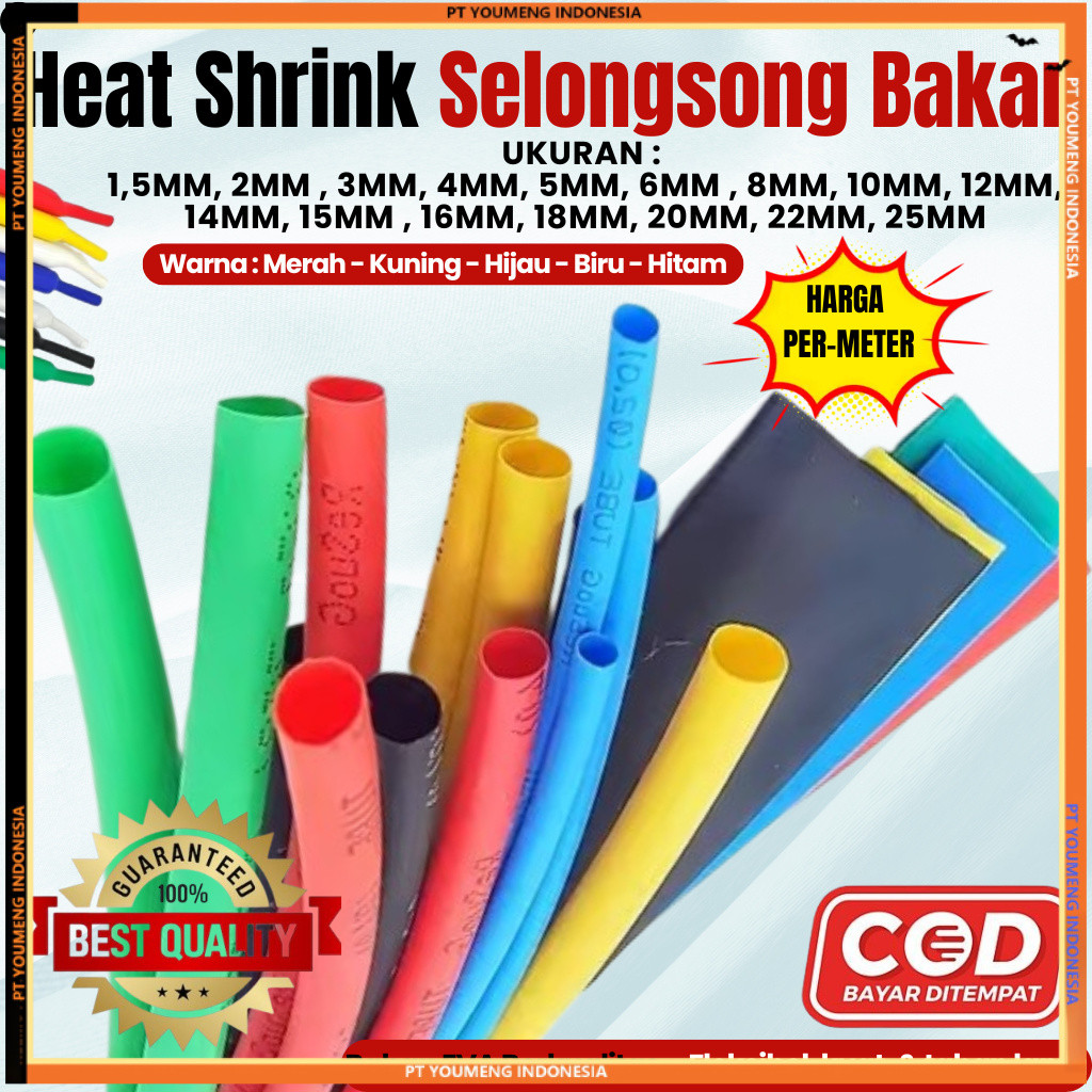 Isolasi Bakar / Heat Shrink Kabel Bakar Konektor Penyambung Kabel / Kabel Isolasi Bakar