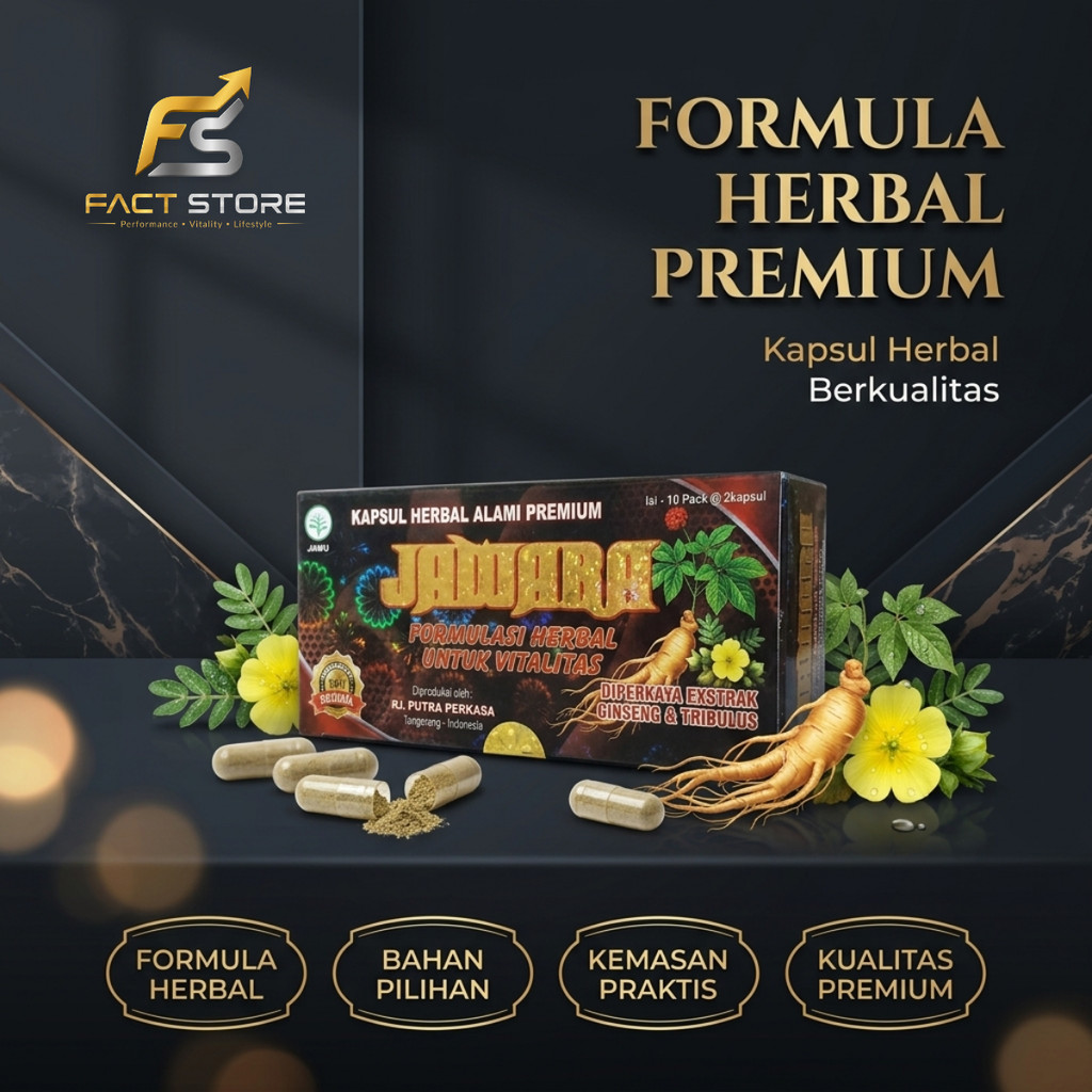 JAWARA Premium Herbal Formula – Isi 10 Sachet (20 Kapsul)
