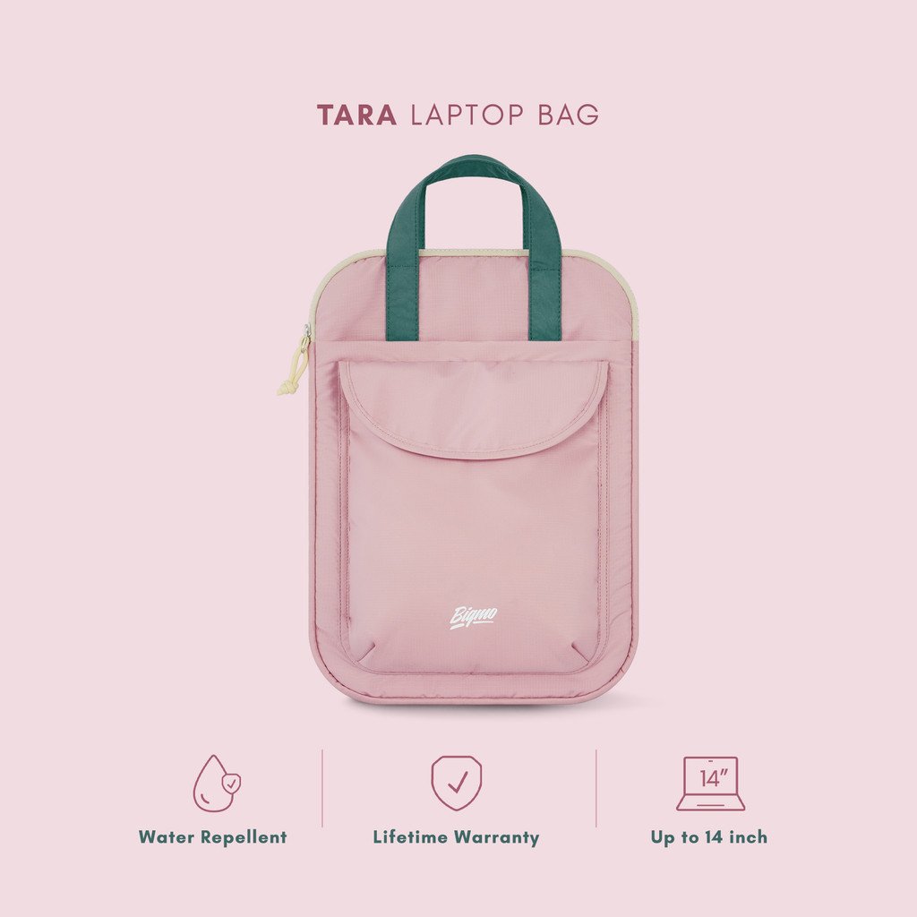 Bigmo Tas Laptop Kantor, Kerja, Kuliah, Sekolah Tara Laptop Bag 14" Anti Air - warna Peony