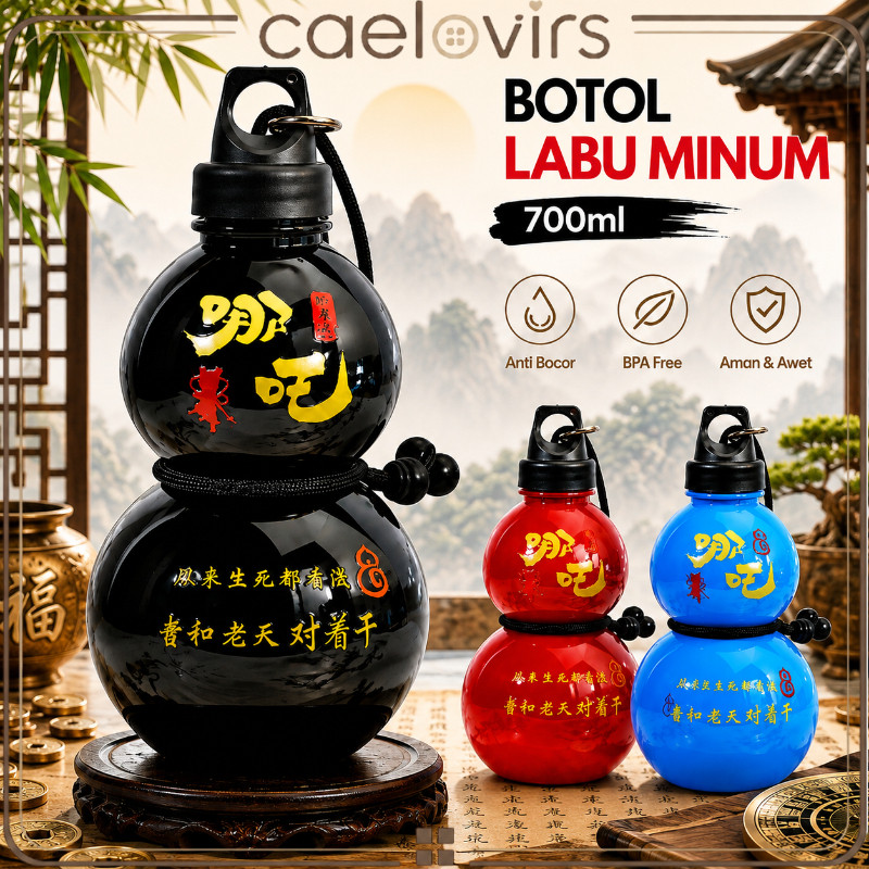 Botol Air 700ml Botol Minum Labu Holo PC Transparan Gourd Water Bottle Dengan Tali