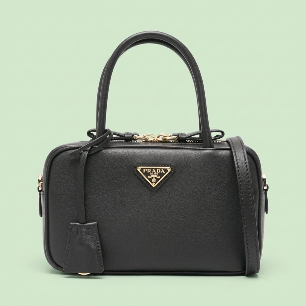 Tas Tangan WANITA Brand Prada Kulit Butir Lembut 100% Original