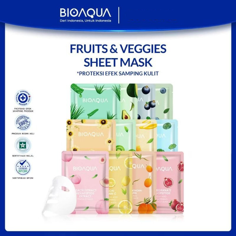 BIOAQUA Masker Bioaqua Sheet Mask Bioaqua Masker Essence Sheet Mask Bioaqua Masker Wajah BPOM