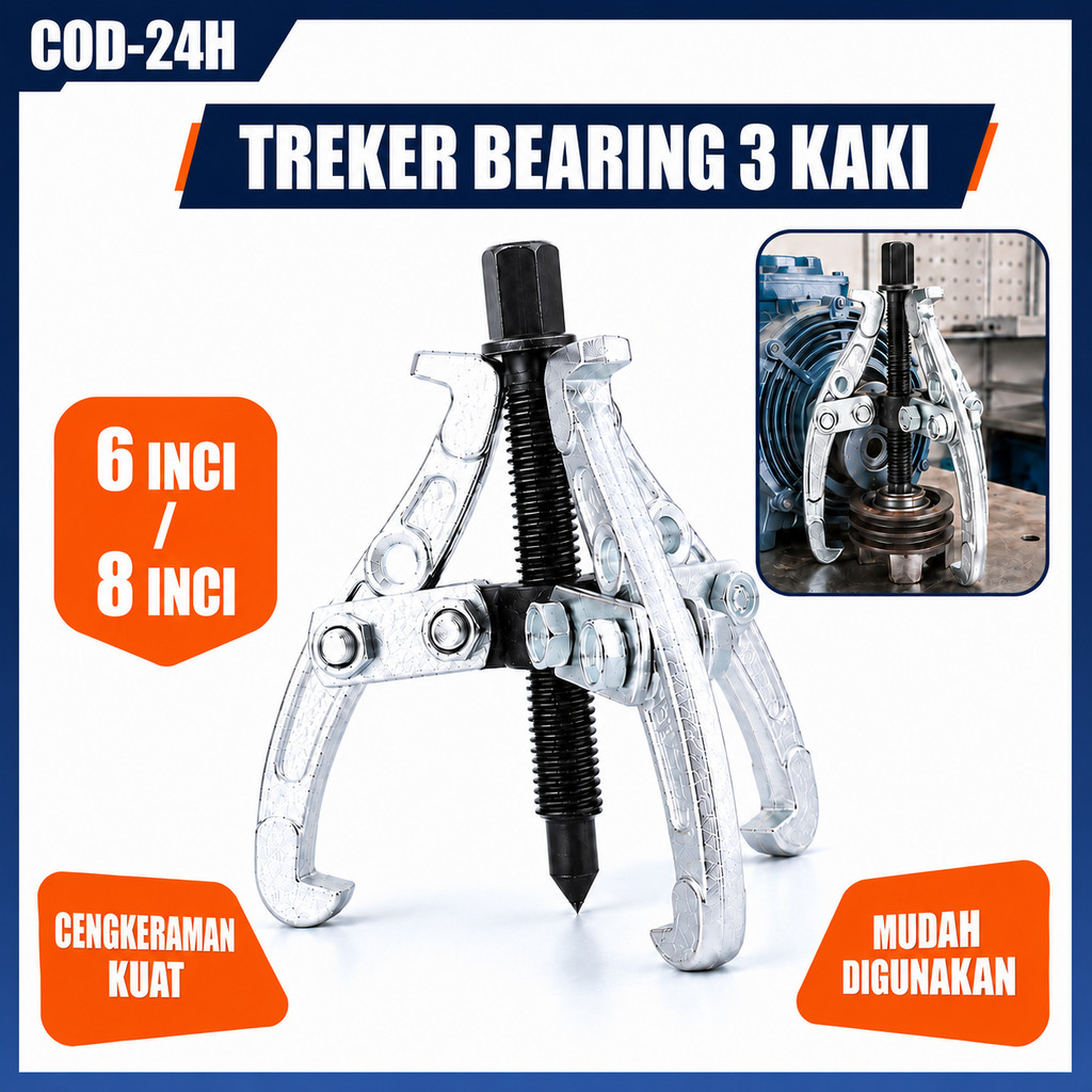 [COD]6Inch'8Inch Gear Puller 3 Jaw Tracker, alat pencabut bearing laher,Perbaikan motor, mobil, dan 