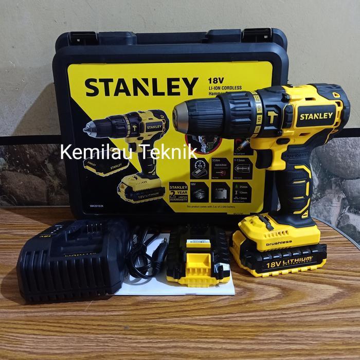 Stanley SBH201D2K Mesin Bor Obeng Tembok Baterai Brushless