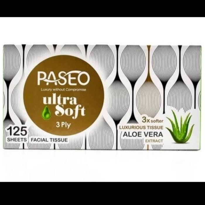 TISU PASEO ULTRA SOFT ALOE VERA BOX 125'S FACIAL TISSUE PREMIUM LEMBUT