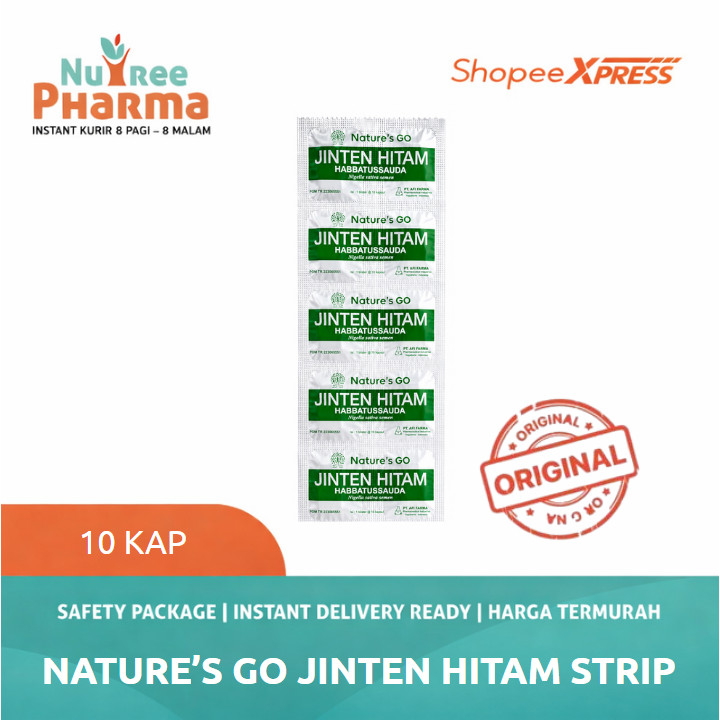 Nature's GO Jinten Hitam Habbatussauda Nigella Sativa Extract STRIP isi 10 KAPSUL AFI FARMA