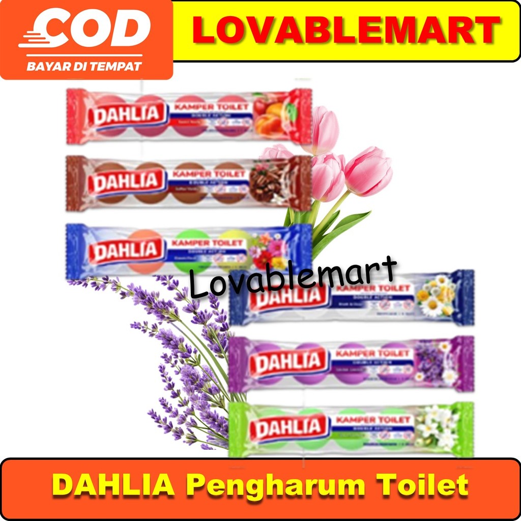 Lovablemart HARGA GROSIR & ECERAN | Dahlia Kamper Toilet Ball Pengharum Ruangan 5pcs