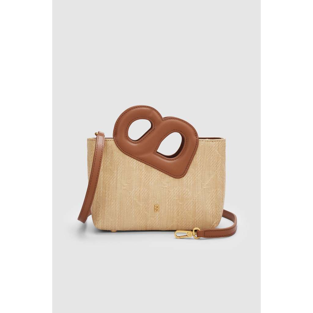 Buttonscarves Nina Wicker Straw Bag - Brown