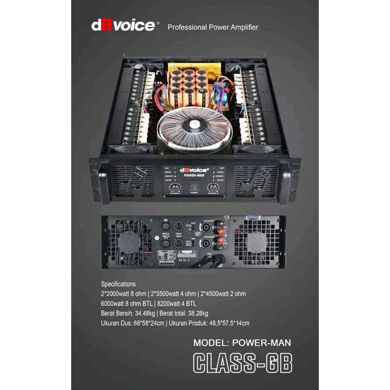 Power dB voice Powerman power man 2x2000watt class GB