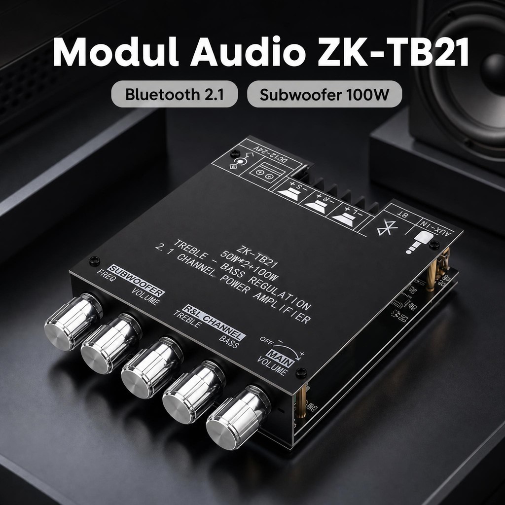 Wuzhi Audio ZK - TB21 Amplifier 2.1 Channel bluetooth Modul Daya Digital Subwoofer Nada Tinggi dan R