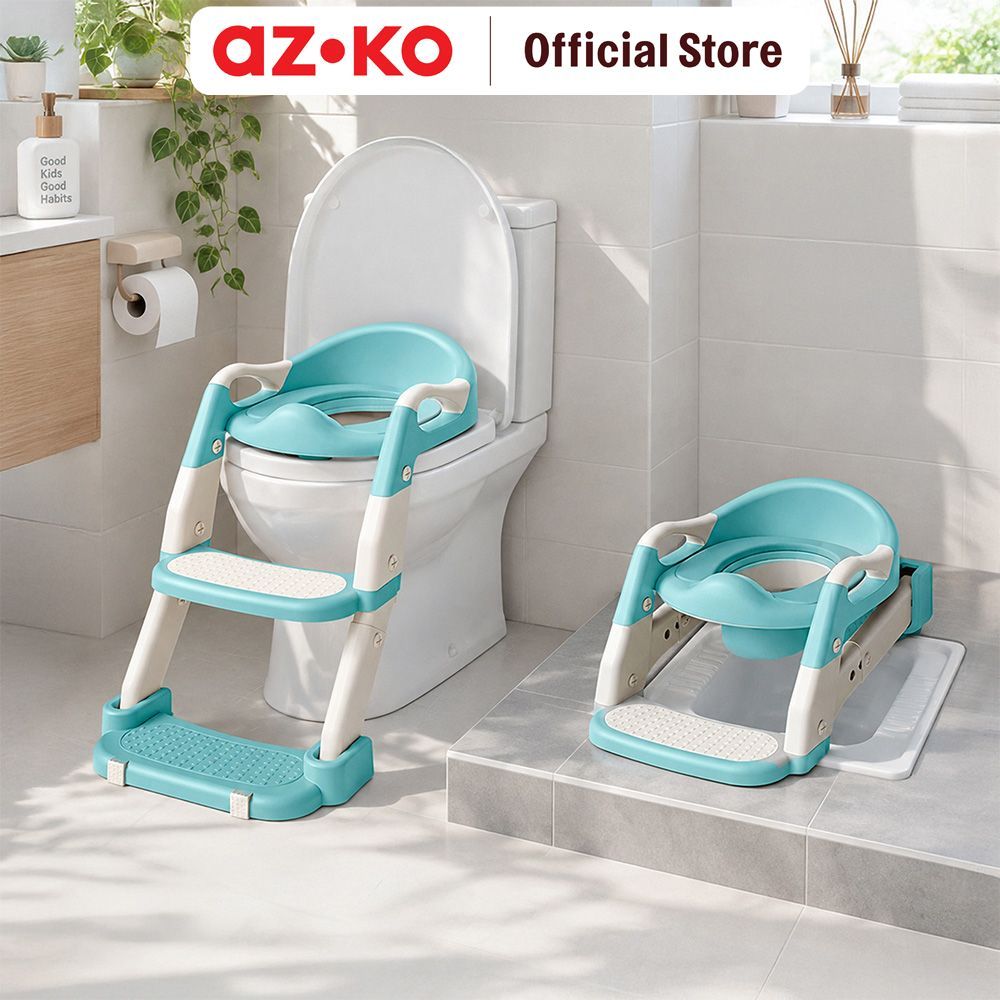 AZKO Kindla Alas Duduk Kloset Anak Ladder 2 In 1 - Biru Tiffany Toilet Seat Cushion Bantalan WC Pela