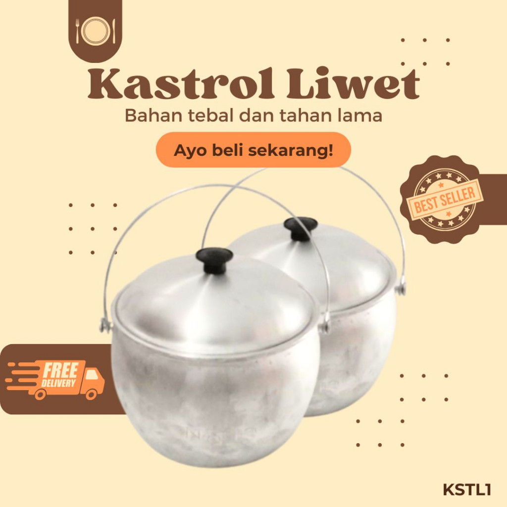 KSTL5 - Kastrol Panci liwet tebal ukuran no 8 9 10 12 14 - alat untuk memasak nasi liwet tradisional