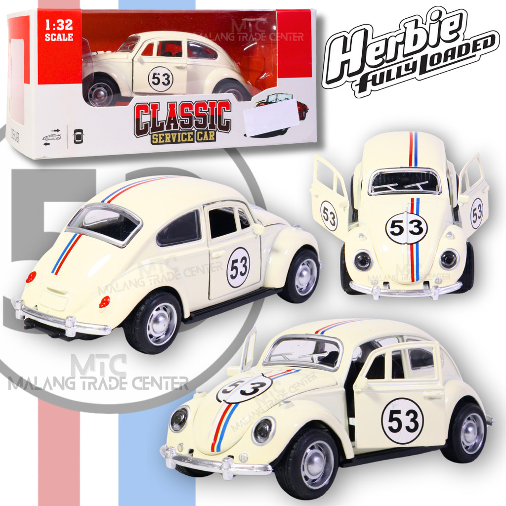 Diecast Miniatur Mainan Diecast Mobil Volkswagen Beetle VW Kodok Herbie bahan Alloy Metal