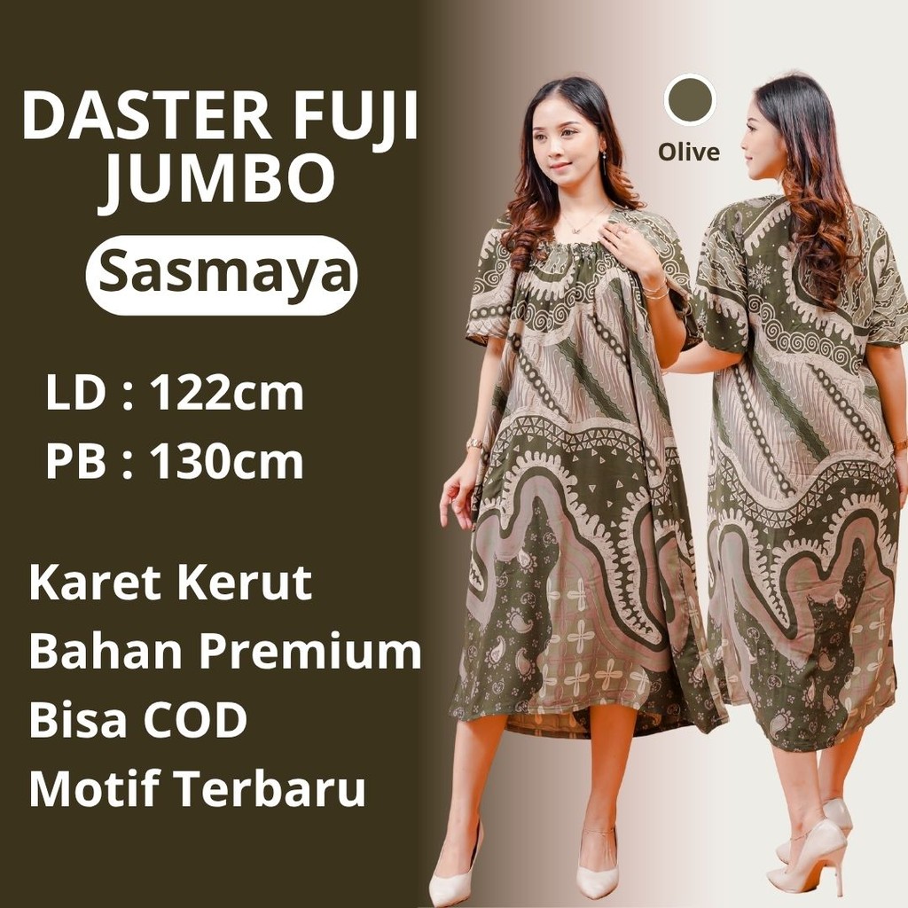 Daster Fuji Kekinian Dress Rayon Premium Sasmaya Lembut Adem Mewah Nyaman Wanita Busui