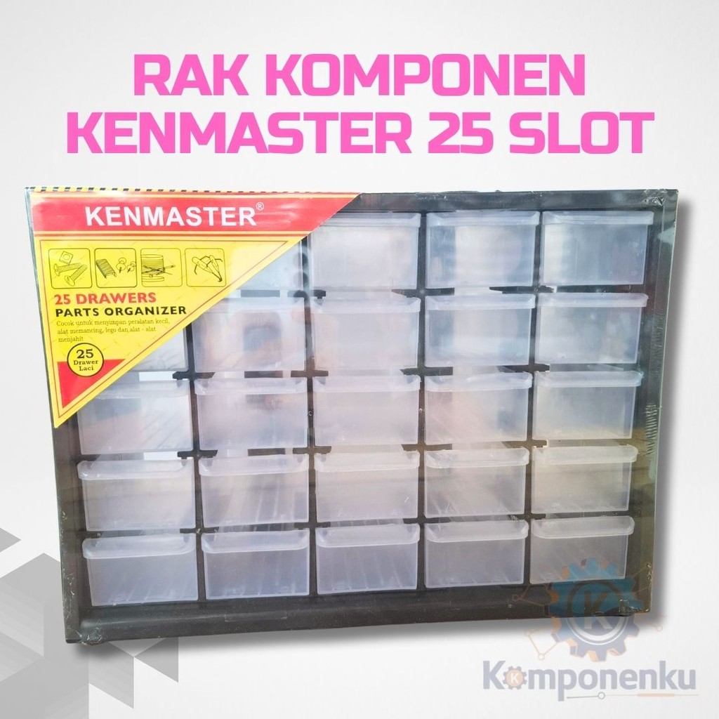 Rak Komponen Kenmaster 25 Slot | Tempat Penyimpanan Elektronik