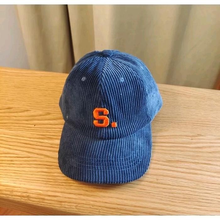 3-10 tahun | IMPORT | Topi Baseball Keren Corduroy Inisial Nama Huruf Letter S Anak Laki Perempuan P