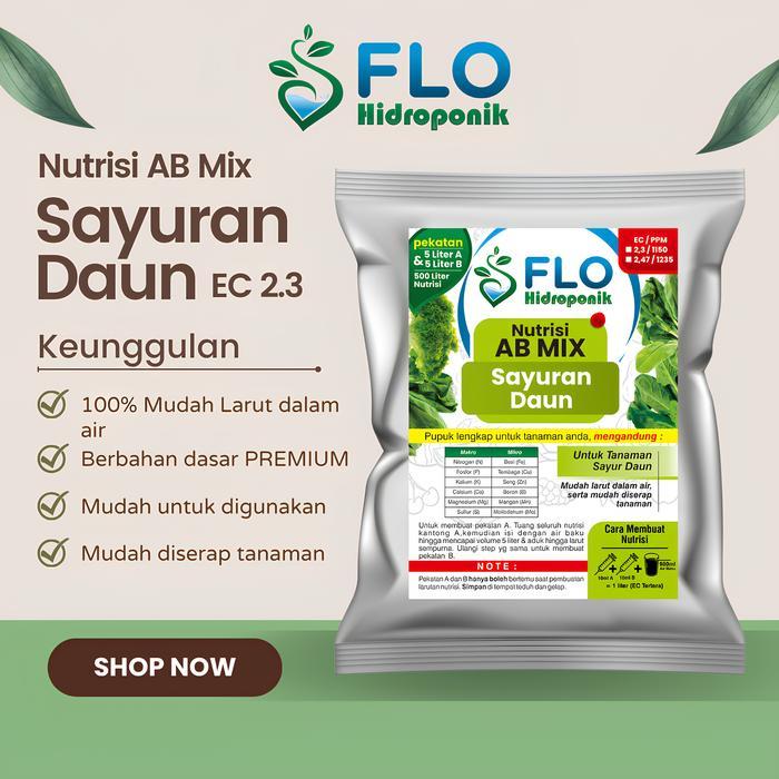Pupuk Nutrisi AB Mix Sayuran Daun dan Selada - AB Mix Flo Hidroponik untuk tanaman selada kangkung s
