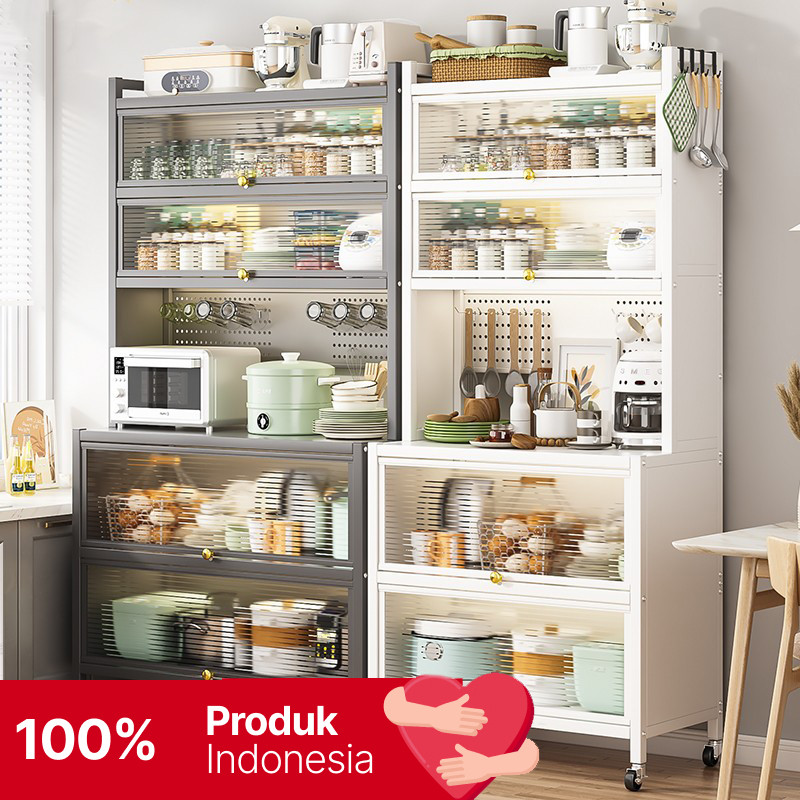 [COD] Lemari Dapur / Rak Dapur Serbaguna / Lemari Dapur Minimalis / Rak Piring Oven Microwave Bufet 