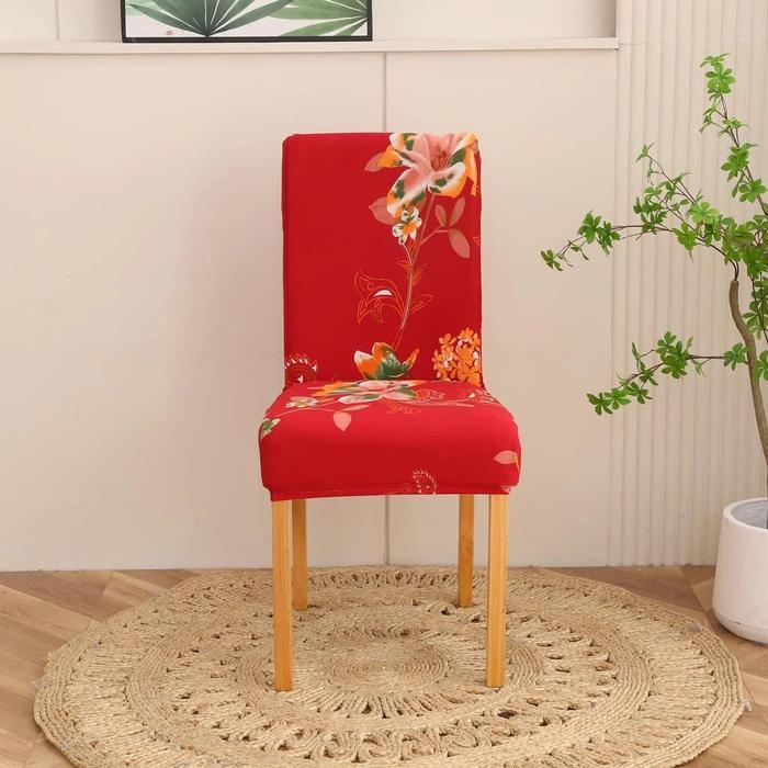 SALE Cover kursi makan motif elastis size: M n L / Sarung pelindung kursi makan stretch - Zenia, siz