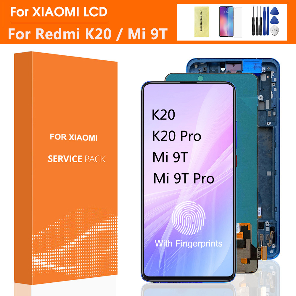 6.39" Super AMOLED K20 Pro LCD for XiaoMi Mi 9T Redmi K20 Screen splay Tou gitizer with Frame for Xi