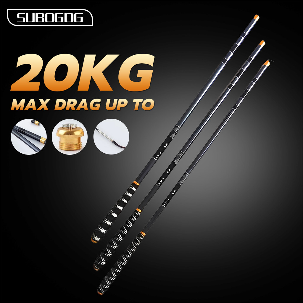 SUBOGDG - Joran Tegek Carbon Japan Asli 20KG - Super Kuat & Ringan untuk Pancing Laut - Joran Tengge