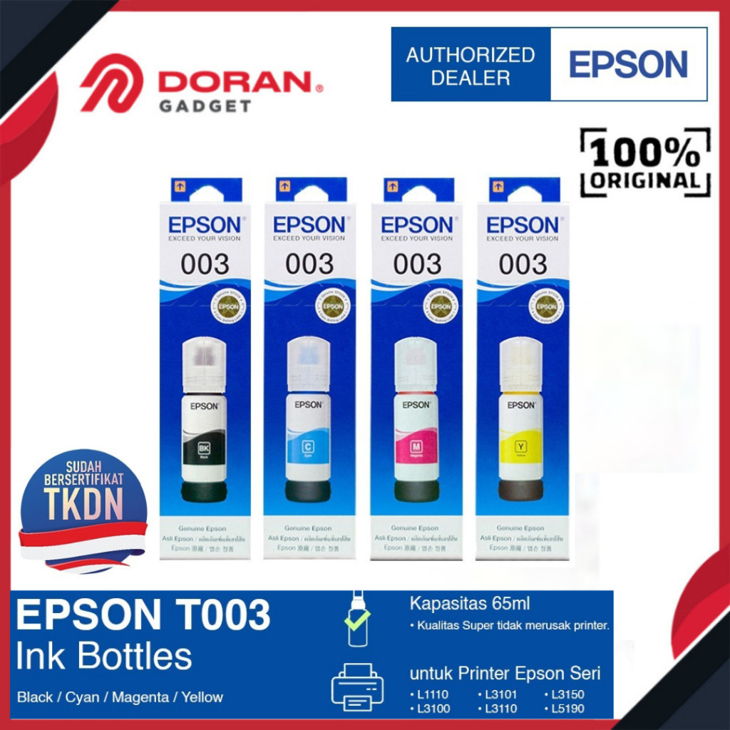 vrt - Epson 003 Ink Netto 65ml Tinta Printer L1210 L3210 L3250 L3550 L5290 L5590 - Original