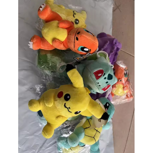 50pcs/lot  Pokemon Bulbasaur 12cm Plush Toys Cartoon Stuffed Plush Keychain Pendant Dolls Gifts