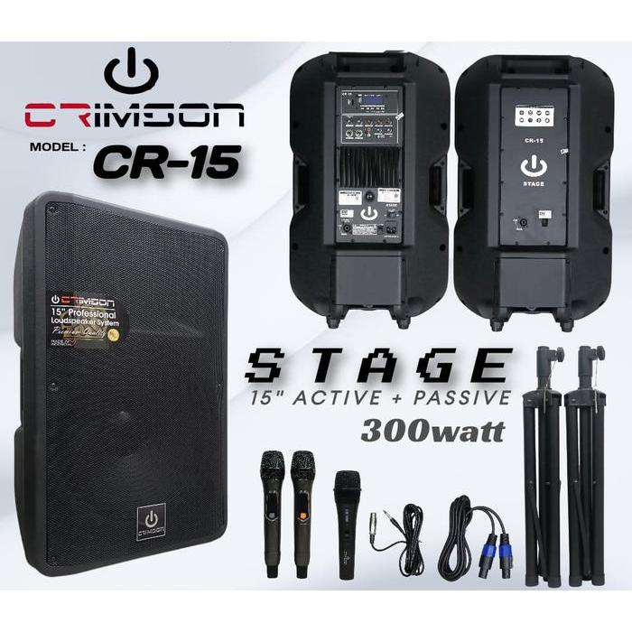 SPEAKER CRIMSON CR-15 STAGE SPEAKER ACTIVE PASIF 15 INCH