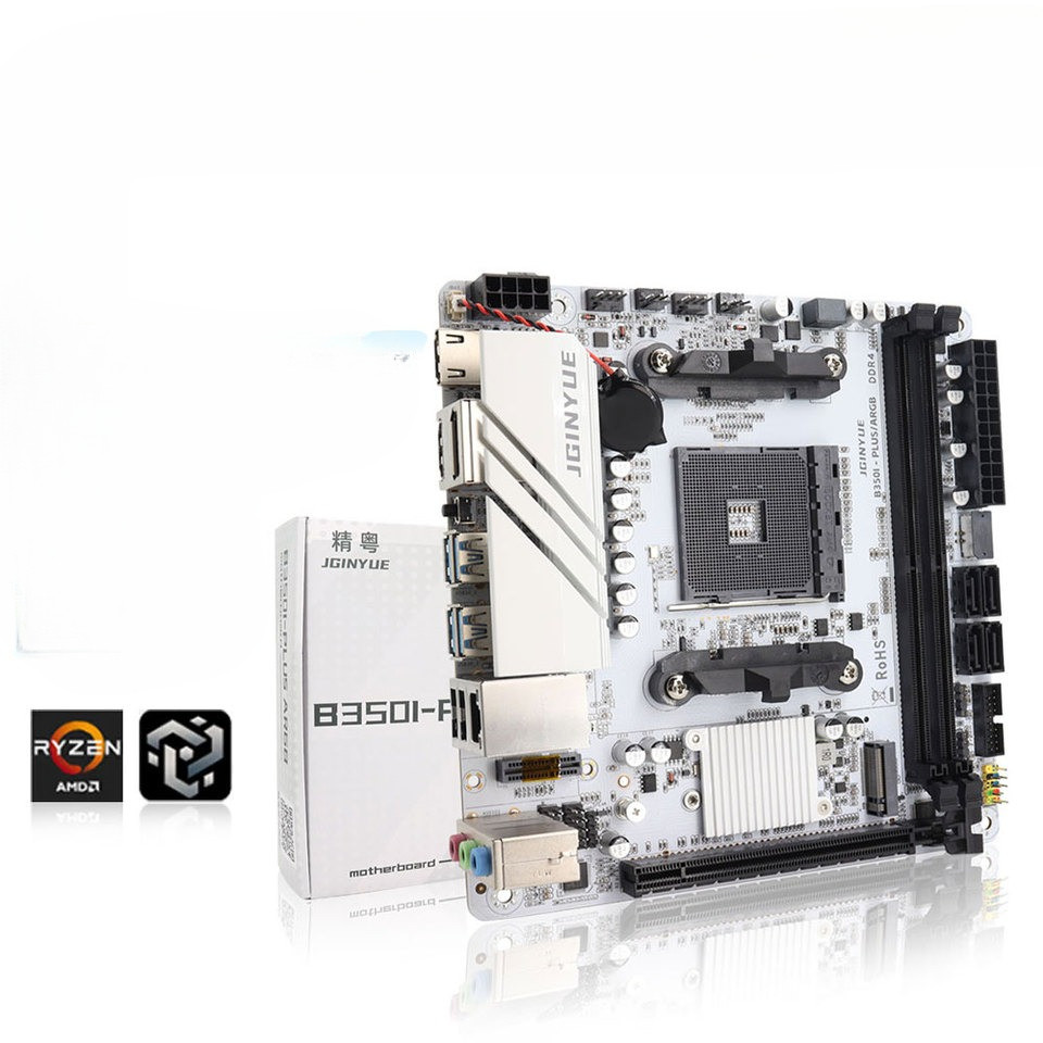 JGINYUE B350 Chip MINI-ITX AM4 DDR4 Motherboard Desktop Gaming AMD Motherboard B350I-PLUS ARGB Sata 